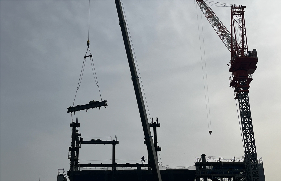 鉄骨建方工事（2024年11月～）02