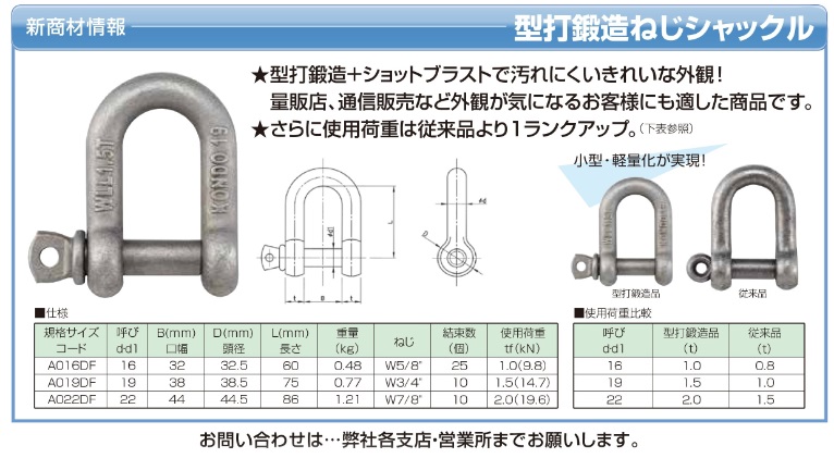 型打鍛造ねじシャックル