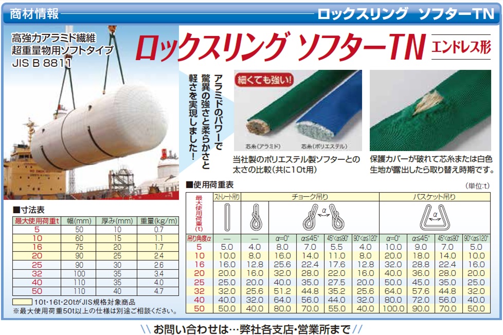 インカ リフティングスリング JIS 4E-100×6m ベルトスリング 繊維スリング スリング 吊り索 つり索 - 3