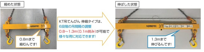 KT伸縮吊てんびん3t｜吊てんびん｜製品・商品情報｜コンドーテック 