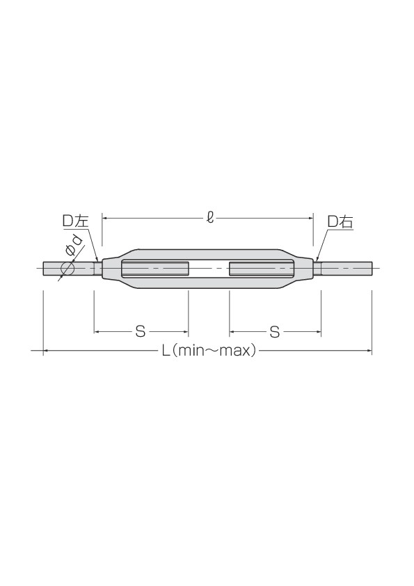 コンドーテック 枠式ターンバックル両オーフＴＢ−Ｅ／Ｅ 生地 Ｗ１−１／４ 011A2AEE32 387-2224 