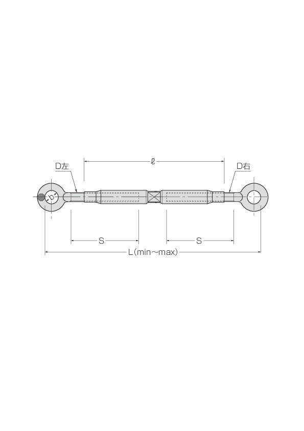 コンドーテック 枠式ターンバックル両オーフＴＢ−Ｅ／Ｅ 生地 Ｗ１−１／４ 011A2AEE32 387-2224 